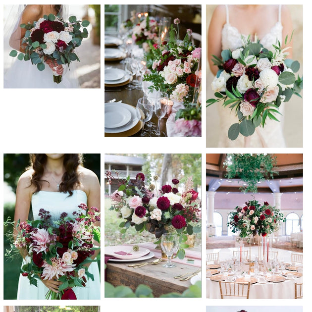 Burgundy and hot sale blush wedding