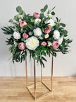 White & Dusty Rose Tall Centerpiece