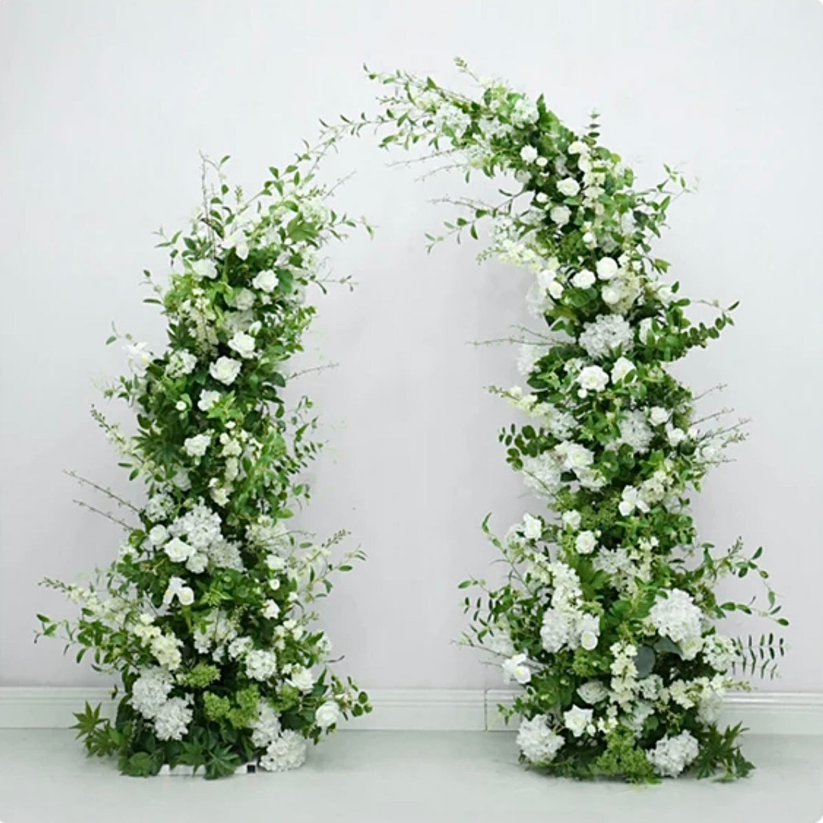 White & Greenery Freestanding Arch