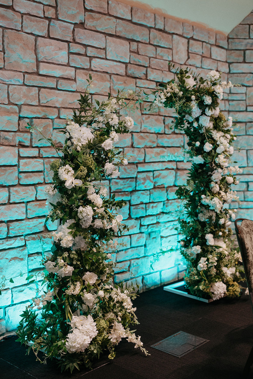 White & Greenery Freestanding Arch- Rental