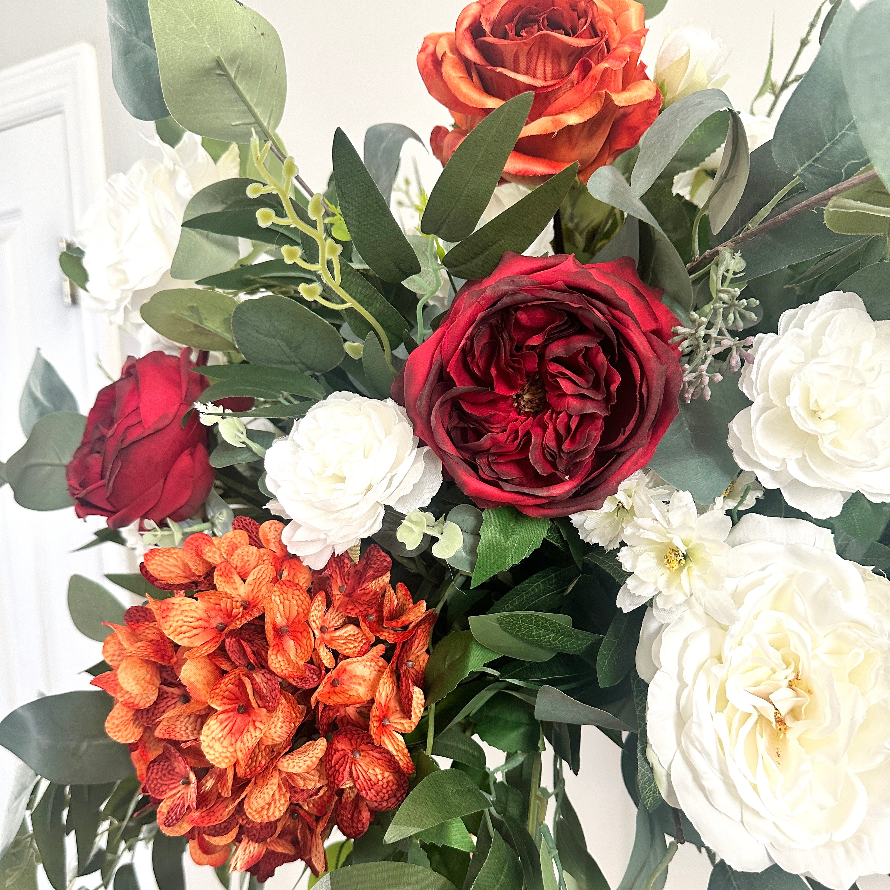 Terracotta & Burgundy Tall Centerpiece