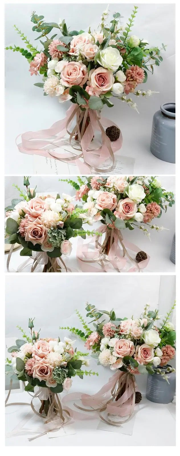 Neutral Blush & White Bouquets