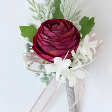 Burgundy Boutonniere