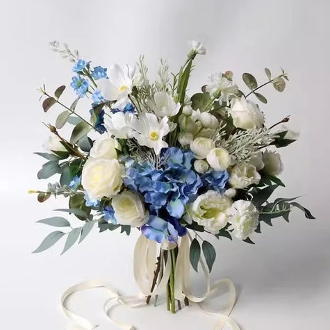 Blue & White Bridal Bouquet