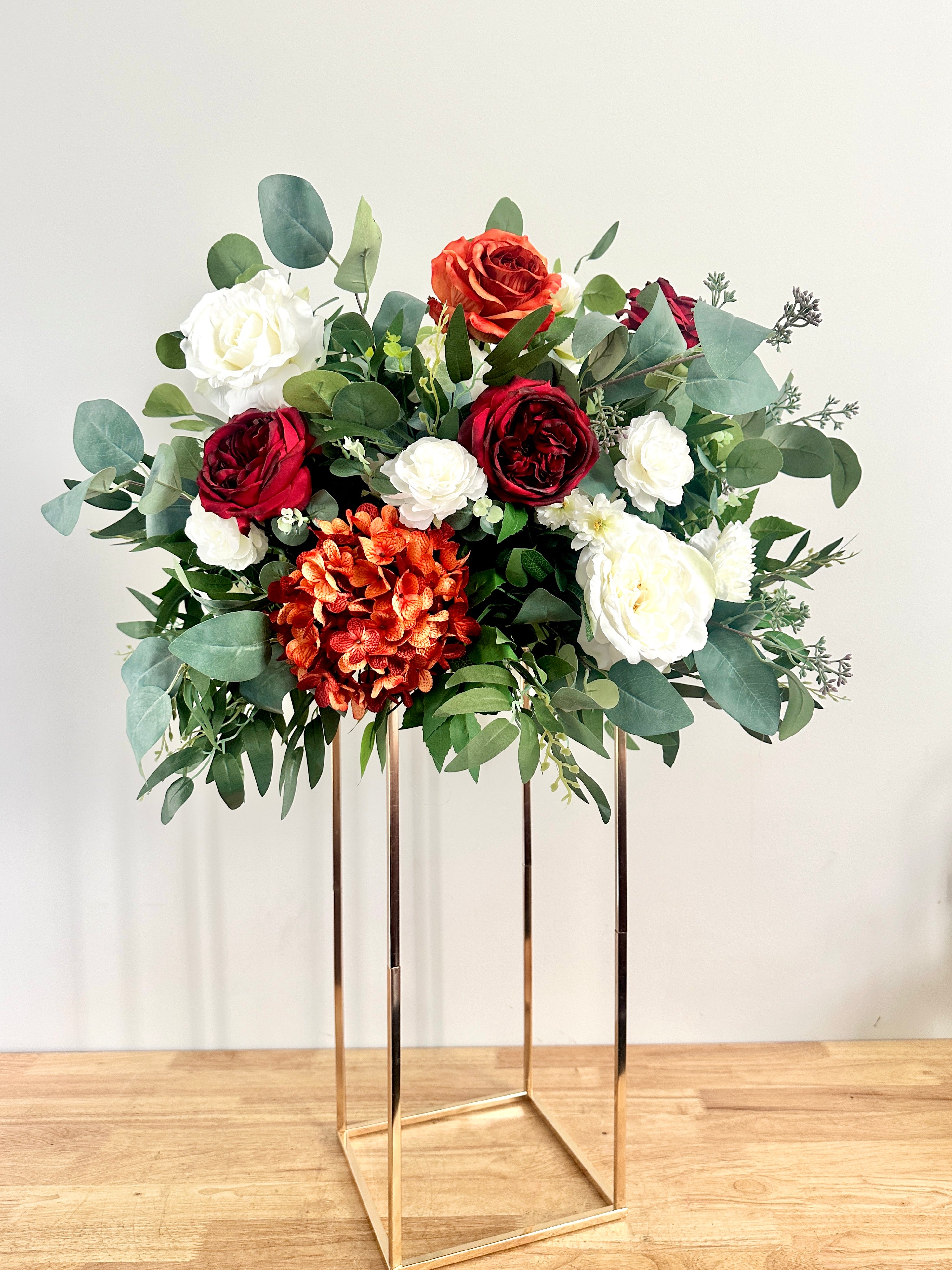 Terracotta & Burgundy Tall Centerpiece