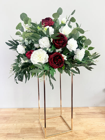 Burgundy & White Tall Centerpiece