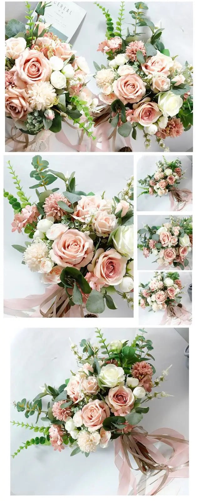 Neutral Blush & White Bouquets