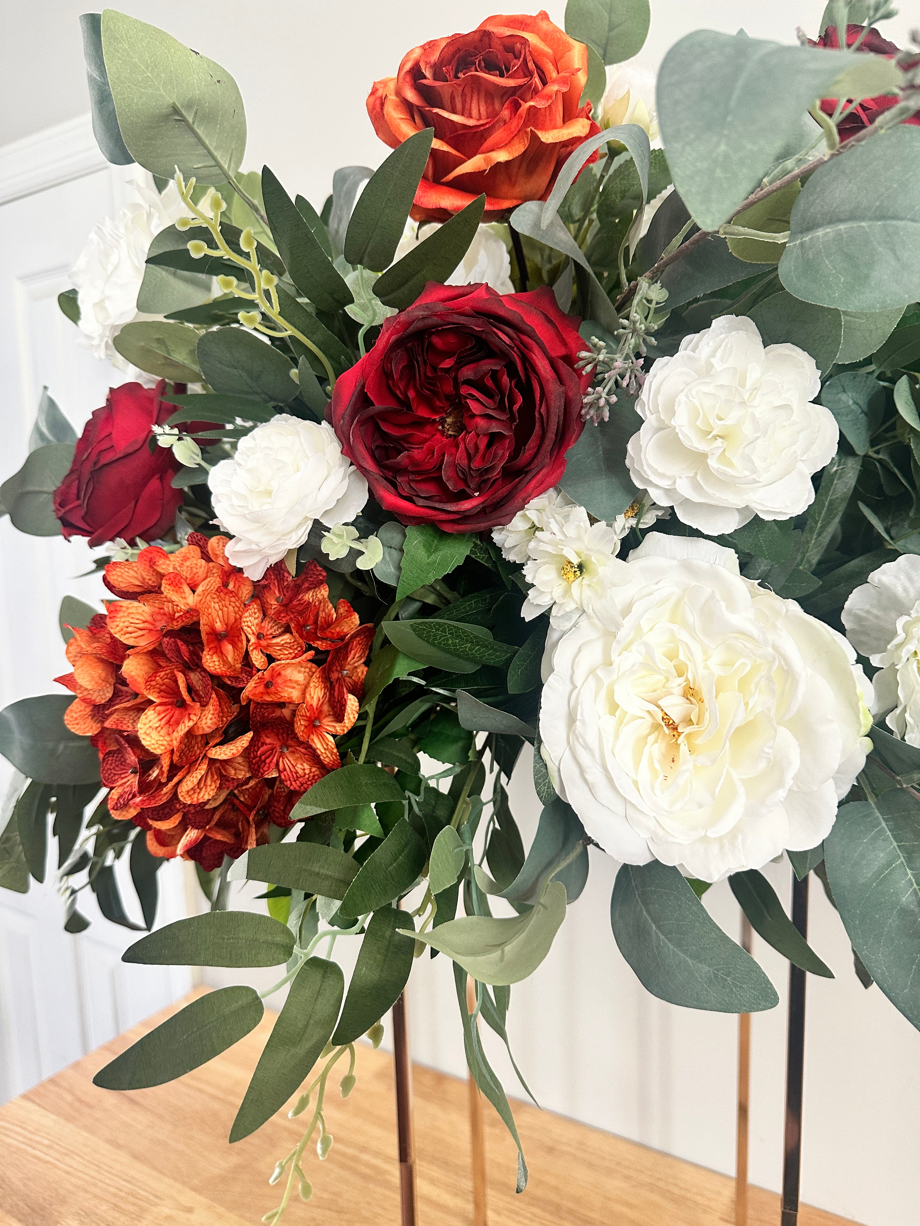 Terracotta & Burgundy Tall Centerpiece