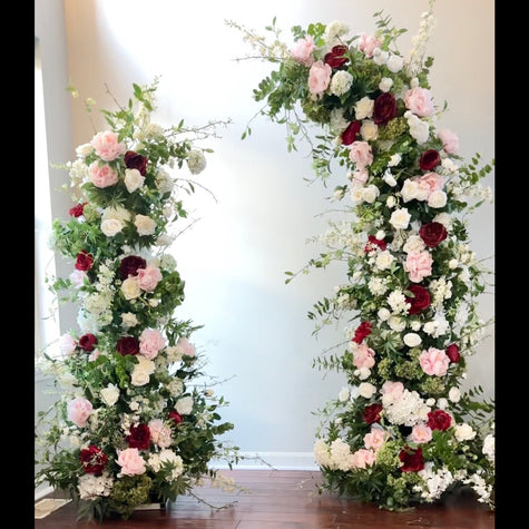 Burgundy & Blush Freestanding Arch- Rental