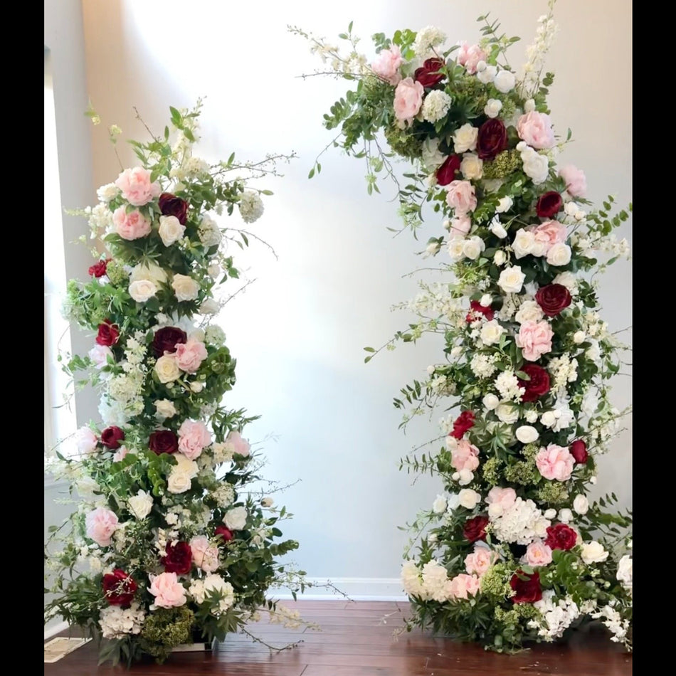 Burgundy & Blush Freestanding Arch- Rental