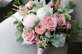 Dusty Rose & White Bouquets