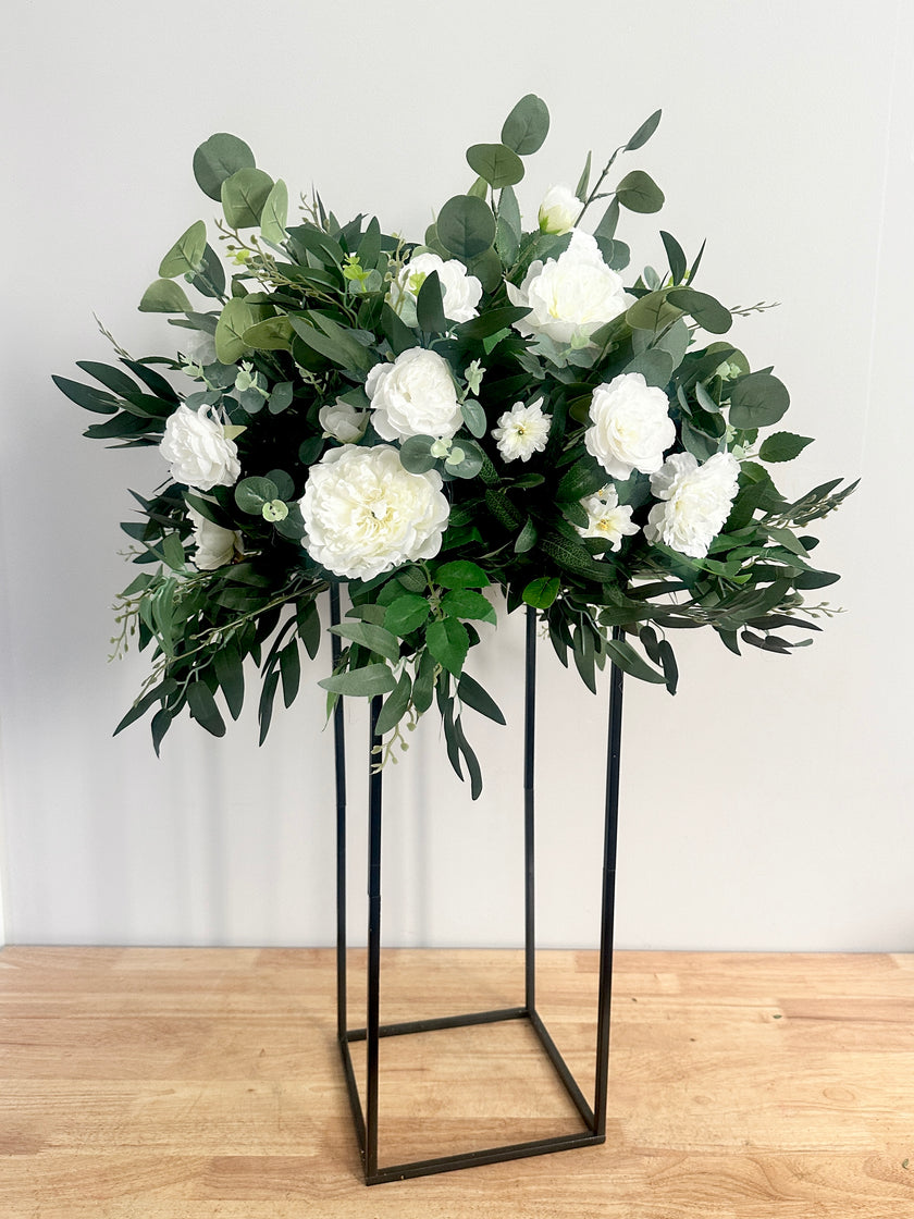 Greenery & White Tall Centerpiece- Rental