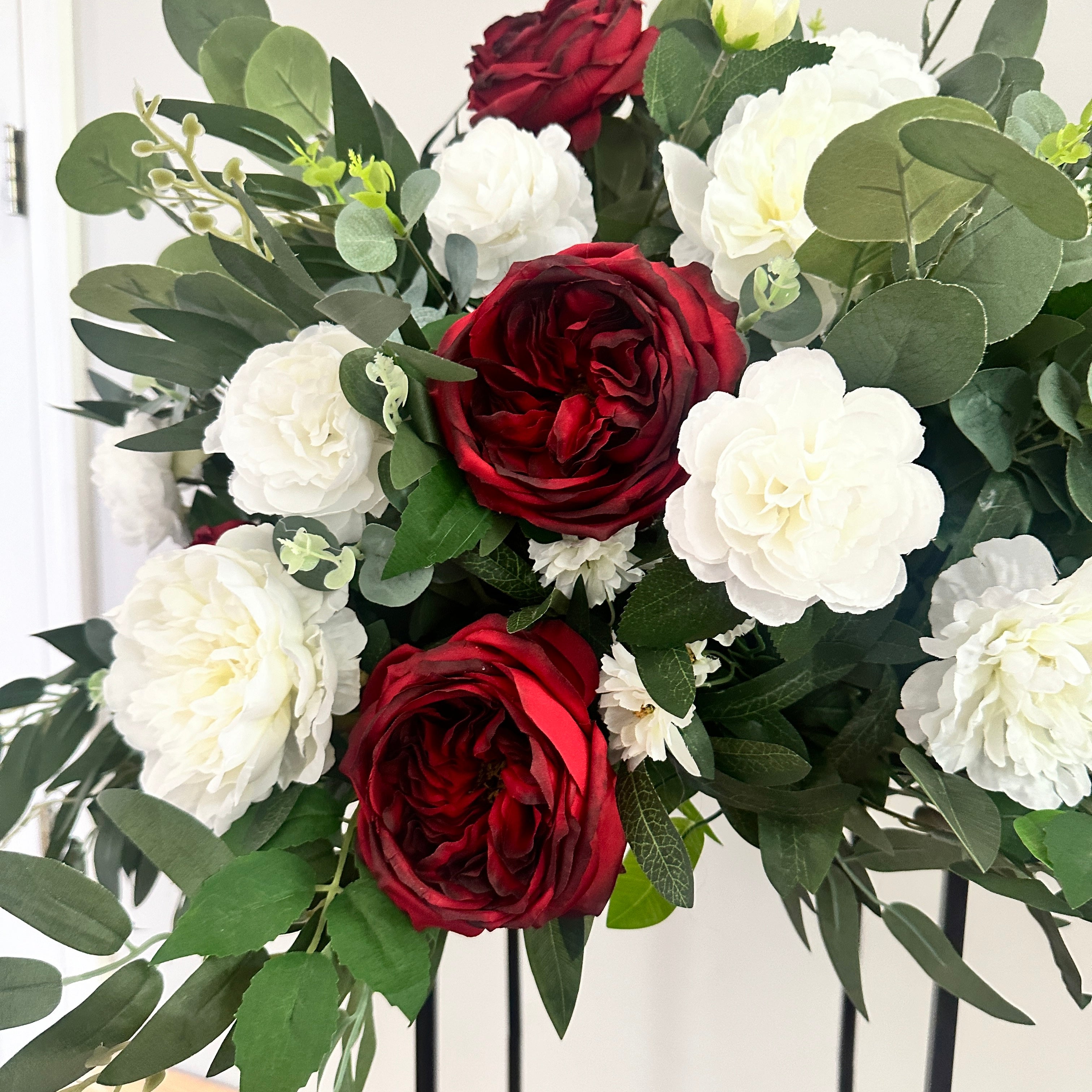 Burgundy & White Tall Centerpiece