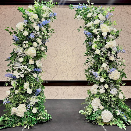 White & Blue Freestanding Arch- Rental