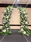 White & Blue Freestanding Arch- Rental