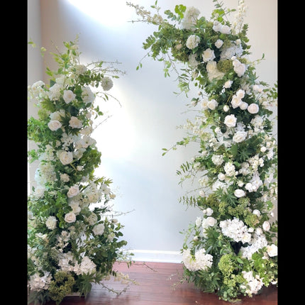 White & Greenery Freestanding Arch- Rental