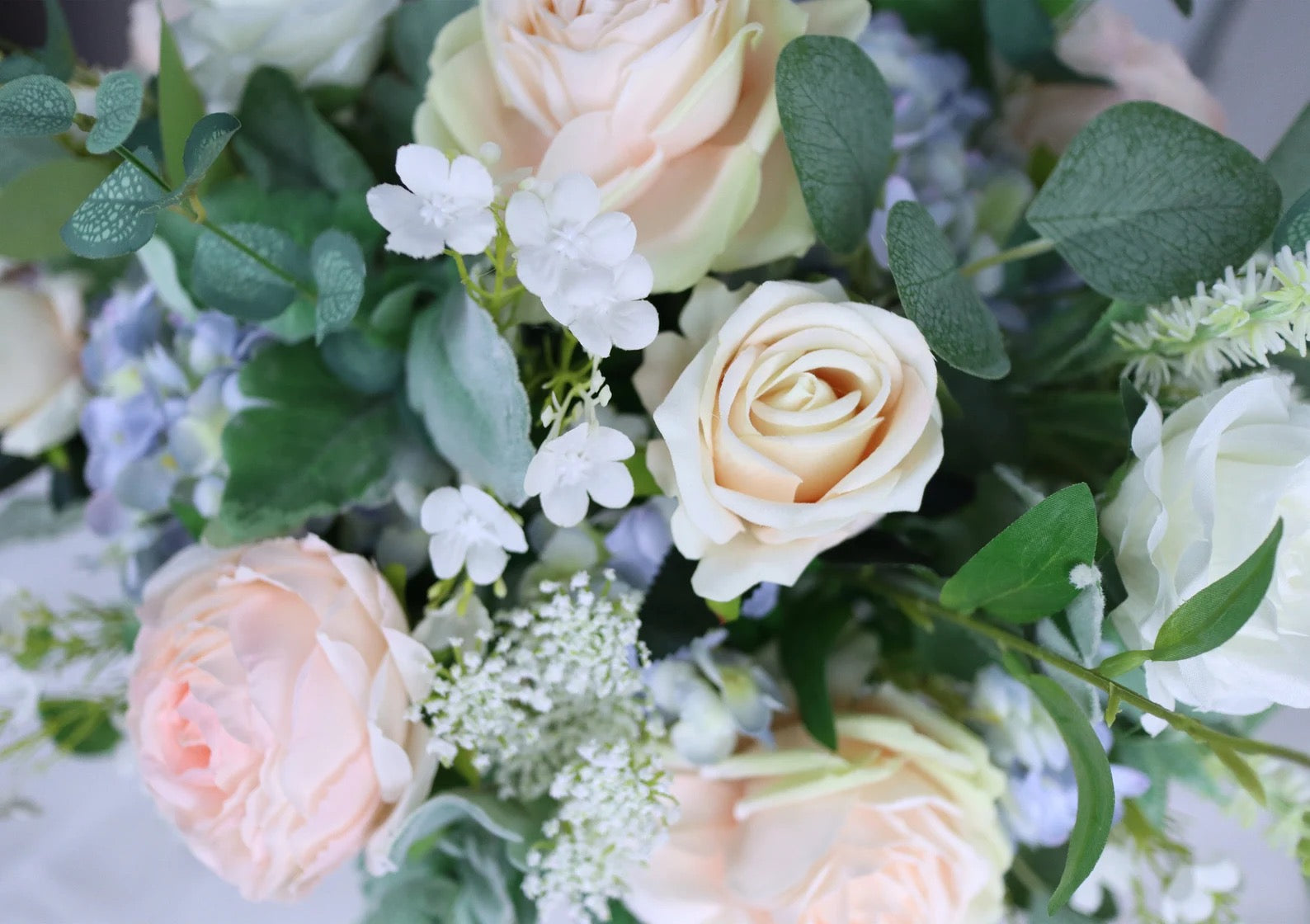 Dusty Blue & Blush Low Centerpiece