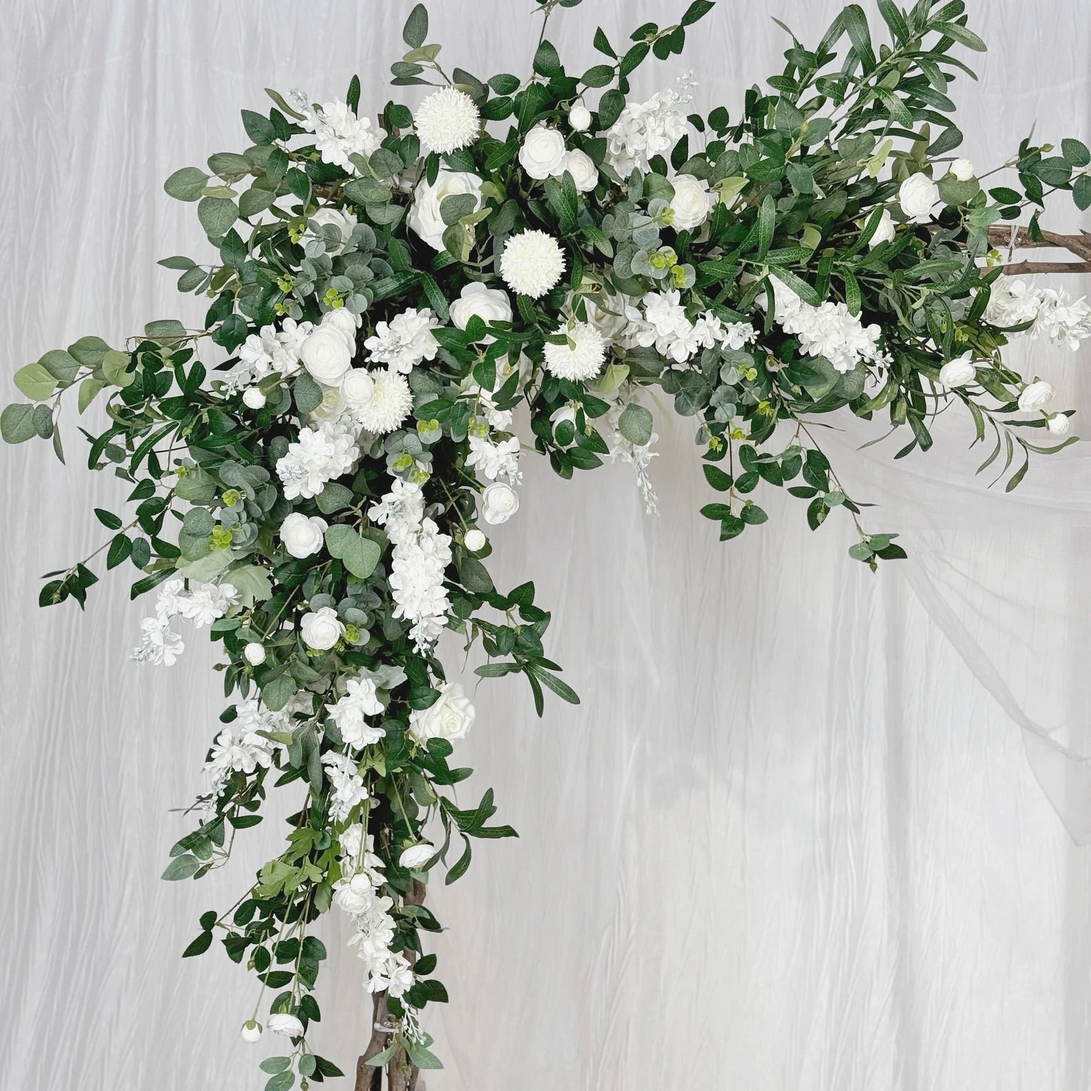 Arch Flowers- White & Greenery