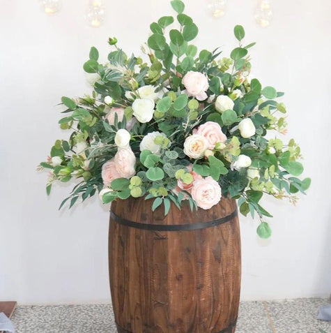 Barrel/Altar Arrangement- White & Pink