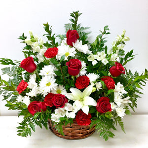 Red & White Sympathy Basket