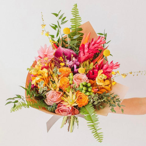 Wrapped Bouquet- Seasonal Blooms – The Flower Petal